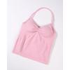 AUROLA Influence Longline Strappy Workout Halter Tops for Women,Removable Cups Padded Bras Impact Gym Yoga Sleeveless Top(Sweet Pink)