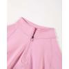 AUROLA Influence Workout Jacket for Women, Half Zip Cropped Slim Fit Long Sleeve Yoga Jackets Athletic Top with Thumb Holes(Sweet Pink)