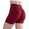 AUROLA Intensify Workout Shorts for Women Seamless Scrunch Short Gym Yoga Running Sport Active Exercise Fitness Shorts(Deep Red)