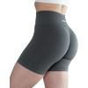 AUROLA Intensify Workout Shorts for Women Seamless Scrunch Short Gym Yoga Running Sport Active Exercise Fitness Shorts(Pack（black/Steel Grey/Sliver Sconce）)