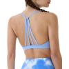 AUROLA Mercury Workout Sports Bras Women Athletic Removable Padded Backless Strapy Minimal Crop Top(Airy Blue)