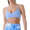 AUROLA Mercury Workout Sports Bras Women Athletic Removable Padded Backless Strapy Minimal Crop Top(Airy Blue)
