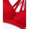 AUROLA Mercury Workout Sports Bras Women Athletic Removable Padded Backless Strapy Minimal Crop Top(Chinese Red)