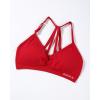 AUROLA Mercury Workout Sports Bras Women Athletic Removable Padded Backless Strapy Minimal Crop Top(Chinese Red)