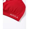 AUROLA Mercury Workout Sports Bras Women Athletic Removable Padded Backless Strapy Minimal Crop Top(Chinese Red)