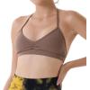 AUROLA Mercury Workout Sports Bras Women Athletic Removable Padded Backless Strapy Minimal Crop Top(Coffee)