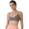 AUROLA Mercury Workout Sports Bras Women Athletic Removable Padded Backless Strapy Minimal Crop Top(Floral-coffee)