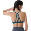 AUROLA Mercury Workout Sports Bras Women Athletic Removable Padded Backless Strapy Minimal Crop Top(Floral-deep Teal)