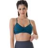 AUROLA Mercury Workout Sports Bras Women Athletic Removable Padded Backless Strapy Minimal Crop Top(Floral-deep Teal)
