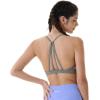 AUROLA Mercury Workout Sports Bras Women Athletic Removable Padded Backless Strapy Minimal Crop Top(Floral-khaki)
