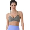 AUROLA Mercury Workout Sports Bras Women Athletic Removable Padded Backless Strapy Minimal Crop Top(Floral-khaki)
