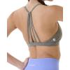 AUROLA Mercury Workout Sports Bras Women Athletic Removable Padded Backless Strapy Minimal Crop Top(Floral-khaki)