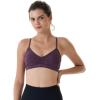 AUROLA Mercury Workout Sports Bras Women Athletic Removable Padded Backless Strapy Minimal Crop Top(Floral-purple)
