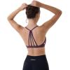 AUROLA Mercury Workout Sports Bras Women Athletic Removable Padded Backless Strapy Minimal Crop Top(Floral-purple)