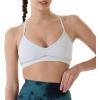 AUROLA Mercury Workout Sports Bras Women Athletic Removable Padded Backless Strapy Minimal Crop Top(Glacier Gray)