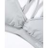 AUROLA Mercury Workout Sports Bras Women Athletic Removable Padded Backless Strapy Minimal Crop Top(Glacier Grey)