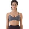 AUROLA Mercury Workout Sports Bras Women Athletic Removable Padded Backless Strapy Minimal Crop Top(Ice Flower Dark Grey)