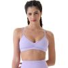 AUROLA Mercury Workout Sports Bras Women Athletic Removable Padded Backless Strapy Minimal Crop Top(Lavender)