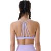 AUROLA Mercury Workout Sports Bras Women Athletic Removable Padded Backless Strapy Minimal Crop Top(Lavender)