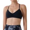 AUROLA Mercury Workout Sports Bras Women Athletic Removable Padded Backless Strapy Minimal Crop Top(Mercury-solid-black)