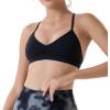 AUROLA Mercury Workout Sports Bras Women Athletic Removable Padded Backless Strapy Minimal Crop Top(Mercury-solid-black)