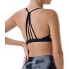 AUROLA Mercury Workout Sports Bras Women Athletic Removable Padded Backless Strapy Minimal Crop Top(Mercury-solid-black)