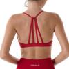 AUROLA Mercury Workout Sports Bras Women Athletic Removable Padded Backless Strapy Minimal Crop Top(Mercury-solid-chili Red)