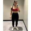 AUROLA Mercury Workout Sports Bras Women Athletic Removable Padded Backless Strapy Minimal Crop Top(Mercury-solid-chili Red)