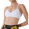 AUROLA Mercury Workout Sports Bras Women Athletic Removable Padded Backless Strapy Minimal Crop Top(Mercury-solid-crescent White)
