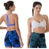 AUROLA Mercury Workout Sports Bras Women Athletic Removable Padded Backless Strapy Minimal Crop Top(Mercury-solid-dazzling Blue)