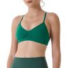 AUROLA Mercury Workout Sports Bras Women Athletic Removable Padded Backless Strapy Minimal Crop Top(Mercury-solid-green Jacket)