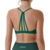 AUROLA Mercury Workout Sports Bras Women Athletic Removable Padded Backless Strapy Minimal Crop Top(Mercury-solid-green Jacket)