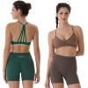 AUROLA Mercury Workout Sports Bras Women Athletic Removable Padded Backless Strapy Minimal Crop Top(Mercury-solid-green Jacket)