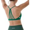 AUROLA Mercury Workout Sports Bras Women Athletic Removable Padded Backless Strapy Minimal Crop Top(Mercury-solid-green Jacket)