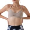 AUROLA Mercury Workout Sports Bras Women Athletic Removable Padded Backless Strapy Minimal Crop Top(Natural)