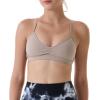 AUROLA Mercury Workout Sports Bras Women Athletic Removable Padded Backless Strapy Minimal Crop Top(Natural)