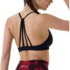 AUROLA Mercury Workout Sports Bras Women Athletic Removable Padded Backless Strapy Minimal Crop Top(Pack (Black+jacaranda+persimmon Orange))