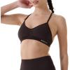 AUROLA Mercury Workout Sports Bras Women Athletic Removable Padded Backless Strapy Minimal Crop Top(Pack(black+naval Academy+chocolate Torte))