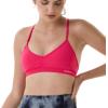AUROLA Mercury Workout Sports Bras Women Athletic Removable Padded Backless Strapy Minimal Crop Top(Pack(black+raspberry Sorbet+blue Danube))
