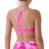 AUROLA Mercury Workout Sports Bras Women Athletic Removable Padded Backless Strapy Minimal Crop Top(Pink Glo)