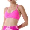 AUROLA Mercury Workout Sports Bras Women Athletic Removable Padded Backless Strapy Minimal Crop Top(Pink Glo)
