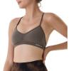 AUROLA Mercury Workout Sports Bras Women Athletic Removable Padded Backless Strapy Minimal Crop Top(Seamless- Chestnut Brown)