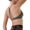 AUROLA Mercury Workout Sports Bras Women Athletic Removable Padded Backless Strapy Minimal Crop Top(Seamless- Chestnut Brown)