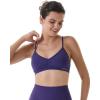 AUROLA Mercury Workout Sports Bras Women Athletic Removable Padded Backless Strapy Minimal Crop Top(Seamless- Gentian Violet)