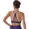 AUROLA Mercury Workout Sports Bras Women Athletic Removable Padded Backless Strapy Minimal Crop Top(Seamless- Gentian Violet)