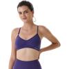 AUROLA Mercury Workout Sports Bras Women Athletic Removable Padded Backless Strapy Minimal Crop Top(Seamless- Gentian Violet)