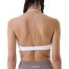 AUROLA Mercury Workout Sports Bras Women Athletic Removable Padded Backless Strapy Minimal Crop Top(Seamless- Ivory)