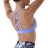 AUROLA Mercury Workout Sports Bras Women Athletic Removable Padded Backless Strapy Minimal Crop Top(Seamless- Jacaranda)
