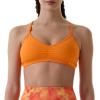 AUROLA Mercury Workout Sports Bras Women Athletic Removable Padded Backless Strapy Minimal Crop Top(Seamless- Persimmon Orange)