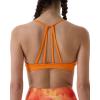 AUROLA Mercury Workout Sports Bras Women Athletic Removable Padded Backless Strapy Minimal Crop Top(Seamless- Persimmon Orange)